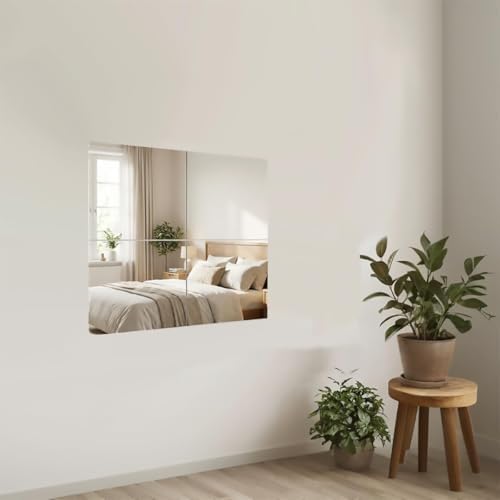 BOYIVI 4Pcs Acrylic Mirror Tiles, 6 Inch Self-Adhesive Shatterproof Panels for Wall Decor, Wall Mounted Mirror Glass Frameless Mirror Sheets for Home Bedroom Bathroom Door(Small) - Image 6