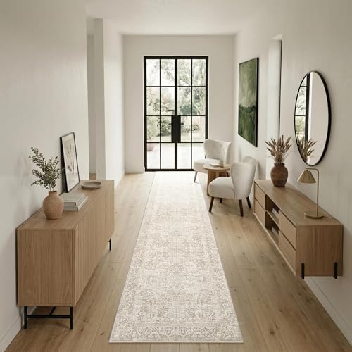 Rugxara 2x10 Beige Vintage Runner Rug for Hallways Kitchen - Image 3