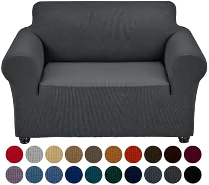 Joccun Stretch Chair Couch Cover,1-Piece Sofa Slipcover Spandex Jacquard Fabric Sofa Covers with Elastic Bottom,Washable Furniture Protector for Dogs,Cats,Kids(Armchair,Charcoal) by Joccun