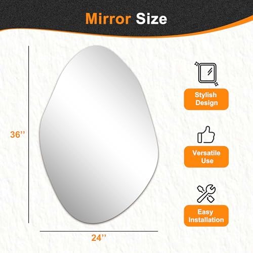 Delma Irregular Wall Mirror, 36"x24" - Image 3