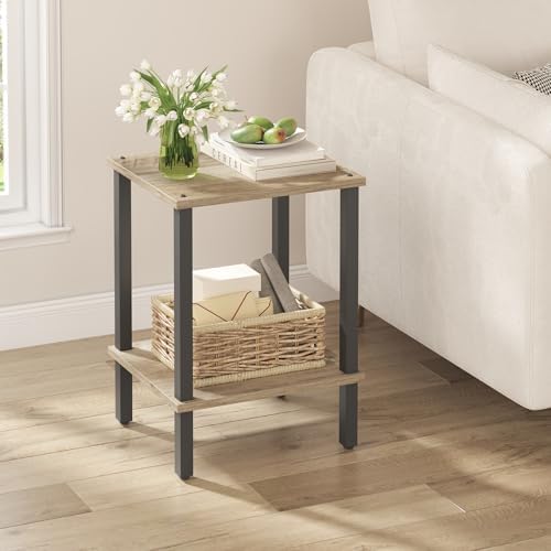 TUTOTAK End Table, Set of 2, Side Table, Nightstand, 2-Tier Storage Shelf - Image 5