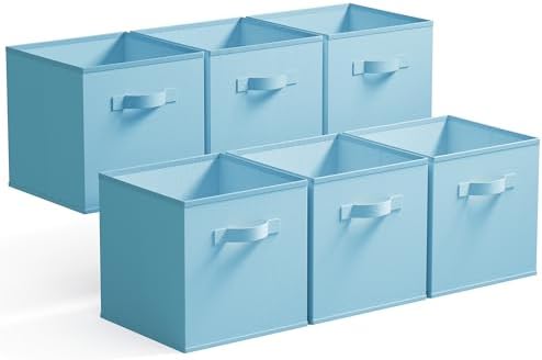 GRANNY SAYS 11x11 Cube Storage Bins, 6-Pack Storage Cubes, Light Blue by GRANNYSAYS