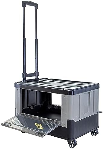 dbest Products Quik Cart Extended Collapsible Rolling Crate - Gray & Black by dbestproductsInc
