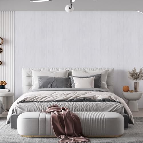 White Grasscloth Peel and Stick Wallpaper A Set of 23.6" X 480" Self-Adhesive Texture Contact Paper Faux Grasscloth Removable Wallpaper for Cabinets Counter Top Shelf Liners - Image 6