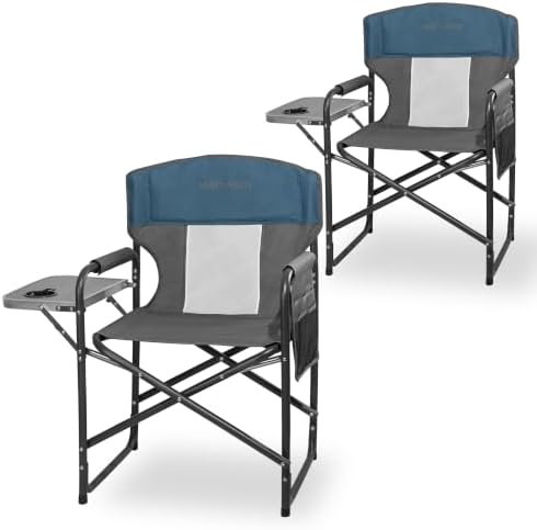 Oversized Director Camping Chair 2-Pack with Side Table, Blue by Unknown