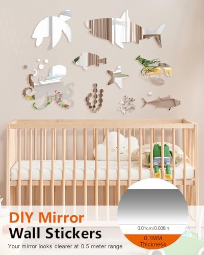 12Pack Acrylic Flexible Mirror Sheets,12x12 Inch Self-Adhesive Mirror Tiles,Square Cuttable Wall Stickers Non Glass Safety Reflective for Home Wall DIY Decor - Image 4