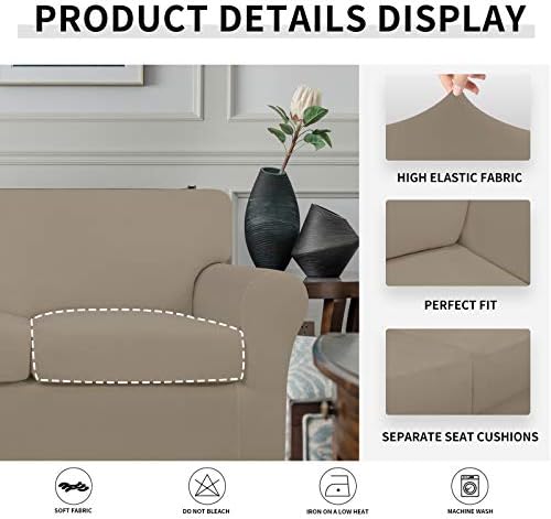 Easy-Going Stretch Oversized Loveseat Couch Cover for 2 Cushion Washable - Image 6