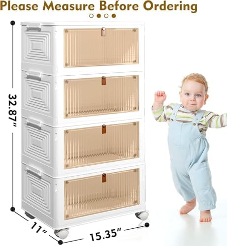 CTSNSLH 4 Tier Plastic Storage Bins with Lid 23QT - Stackable Storage Bins - Image 2