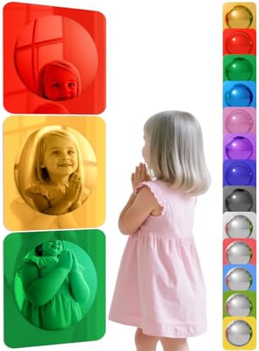 Geiserailie 3 Pcs Sensory Wall Bubble Mirrors, 10 x 10 Inch, CPC Certified by Geiserailie