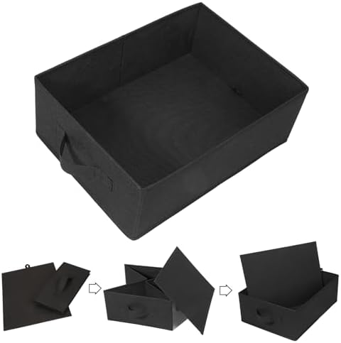 Clothings Collapsible Storage Bins, Foldable Organizers and Storage Baskets Cube Storage Bin for Bedroom Living Room (4 Pack, Black, 15.4x11.4x5.5inch) - Image 3
