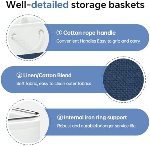 ECDYQXVU 13x13x13 Inch Storage Cube Bins Foldable Organizer Baskets 6 Pack - Image 6