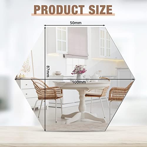120 Pcs Hexagon Mirrors for Wall, Mirror Stickers, 3.94 x 3.43 x 1.97 Inch - Image 2