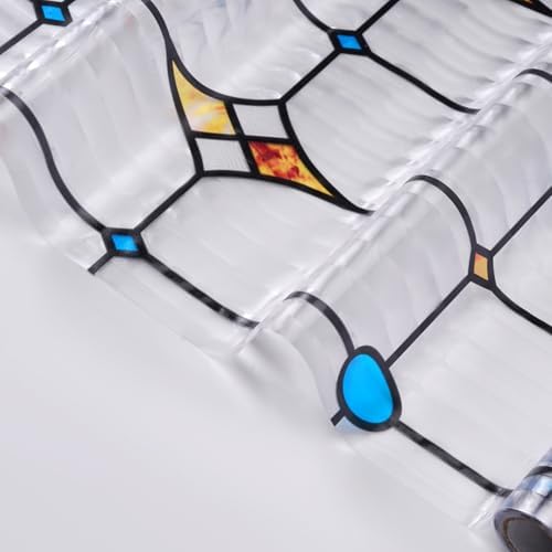 VELIMAX Reeded Glass Window Film, Window Privacy Film, Frosted Glass Window Cling, Stained Decorative Covering for Bathroom Living Room 29.5 x 78.7 inches - Image 7