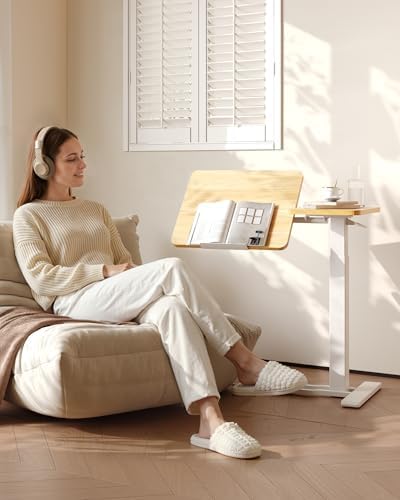 FLEXISPOT 32" Gas Spring C Table with Split Tilting Top,Mobile Side Table by Unknown