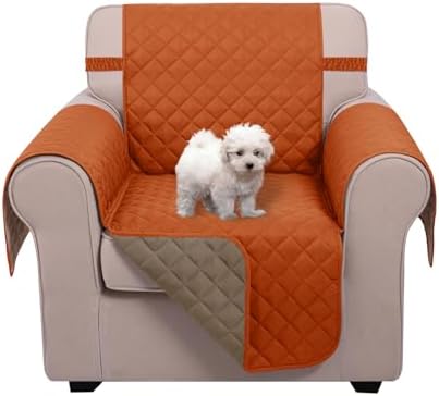 U-NICE HOME Reversible Recliner Chair Covers, Orange/Taupe by U-NICEHOME