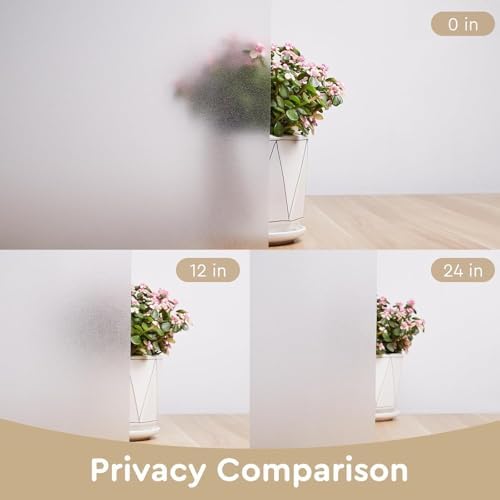 LEMON CLOUD Window Privacy Film, Frosted Glass Window Film, 35.4″ x 157.4″ - Image 4