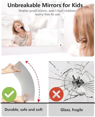 Unbreakable Mirror Tiles Self Adhesive,4PCS 16.05''x12.05'' Toddler Mirror For Classroom Decor,Peel And Stick On Small Mirrors For Wall Decor,Shatterproof Plastic Mirrors Stickers for Kids Decorative - Image 5