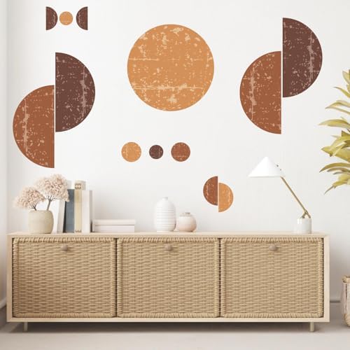 Kazova Large Half Circle Wall Stickers 2 Sheets Vintage Boho Geometric Semicircle Arch Decals Peel and Stick Removable for Bedroom Living Room Headboard Decor - Image 3