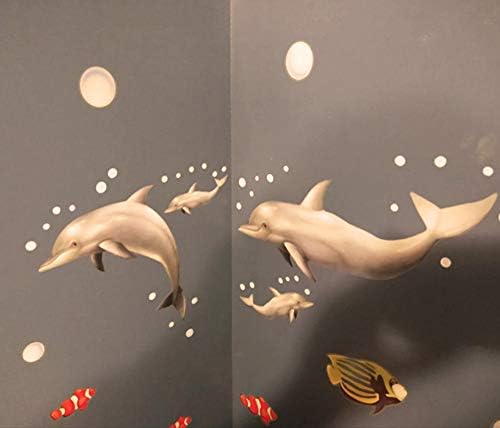 Dolphin Family Ocean Wall Decals, Fish, Undersea Decor Stickers for Kids Room Underwater Sea Wall Stickers, Boys Girls Toddler Baby Nursery Bedroom, Playroom, Bathroom (Dolphin Family) - Image 4
