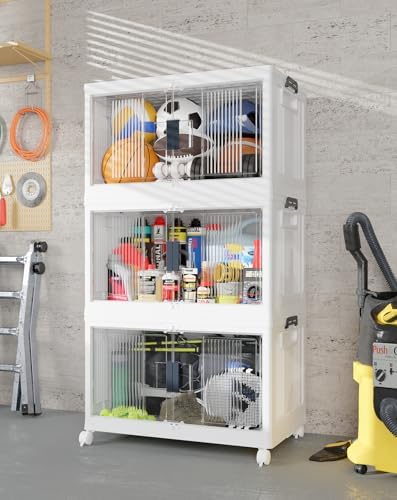 OlarHike 97QT Storage Bins with Lids for Closet, Garage, Shelves, 3 Pack by OlarHike