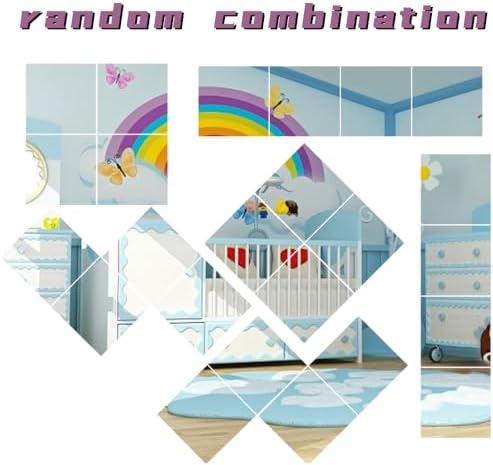 4 Pack Acrylic Mirrors for Wall,8 x 8 Inch Self Adhesive Frameless Small Mirror Tiles, Flexible Plastic Mirror Sheets for Bedroom Home Gym Door (12 * 14 inch) - Image 6