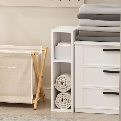 Furinno Reed 2-Tier Closet Organizers and Storage, Closet Organizer, Open Shelf Closet Storage, for Wardrobe, Bedroom, Living Room, 6-Inch Width, White by Furinno-FitsYourSpaceFitsYourBudget