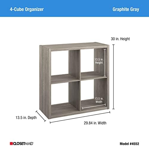 ClosetMaid 4-Cube Decorative Open Back Storage Organizer, Graphite Gray - Image 3