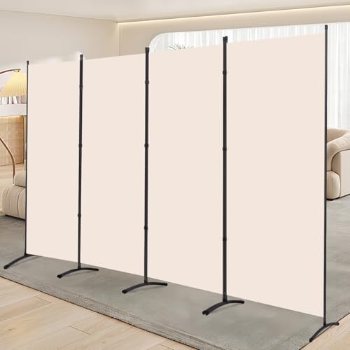4 Panel Folding Room Divider, Sturdy Frame Freestanding Wall Divider by YASRKML