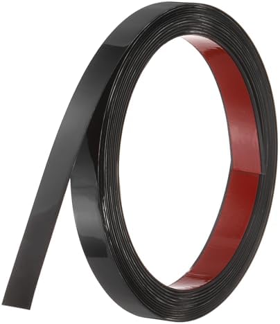 uxcell Black Peel and Stick Molding Trim, 0.8 Inch x 9.8 ft Self-Adhesive Mirror Tape, Flexible PVC Border Strip for Wall Decoration Tile Edge Ceiling Floor Frame Furniture Decoration by uxcell