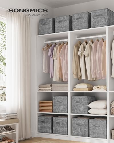 SONGMICS Storage Cubes, Set of 10, 13-Inch Foldable Closet Organizers - Image 2