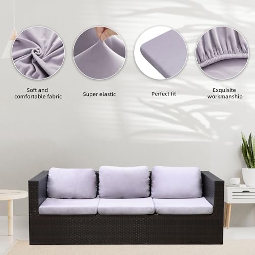 8 Pcs Outdoor Cushion Covers, Patio Sofa Cushion Covers Replacement - Image 3