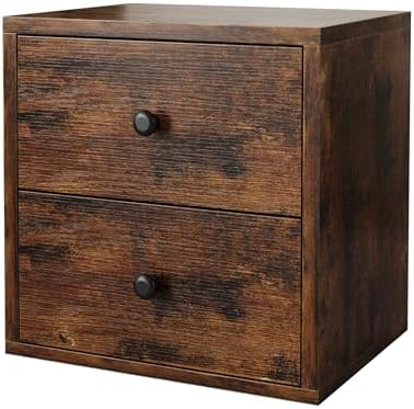 FUSUNBAO Magic DIY Cube Storage Organizer Stackable Cubes for Home Books Clothes Toy-Modular Cubby Storage System-Office Cubical-Bookcase Closet (Antique Brown, Drawer Cube) by FUSUNBAO