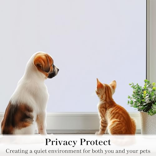 DUOFIRE Window Privacy Film, Frosted Glass Window Film, White, 23.6"x118" - Image 6