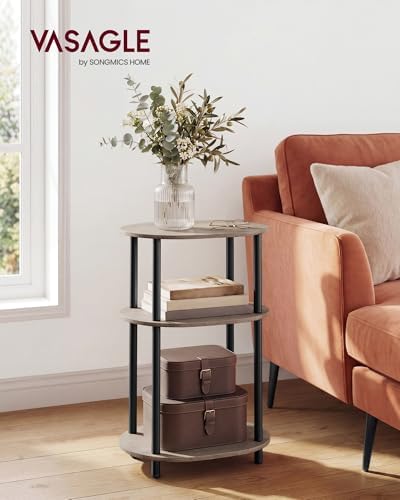VASAGLE Side Table, Small End Table, Tall Nightstand, Steel Frame - Image 2