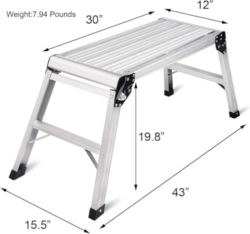 LEADALLWAY Aluminum Folding Work Platform Step Platform for Painting - Image 4