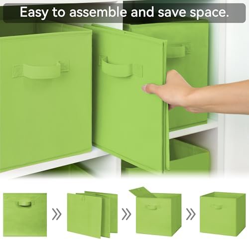 GRANNY SAYS Cube Storage Bins, 11 Inch 6-Pack Cube Organizers, Light Green - Image 7