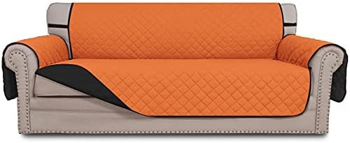 Easy-Going Reversible Couch Cover, 4 Seater Sofa, Orange/Black by Easy-Going