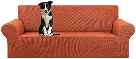 KEKUOU Stretch Oversized Couch Covers for Sofa Slipcover,Pureed Pumpkin by KEKUOU