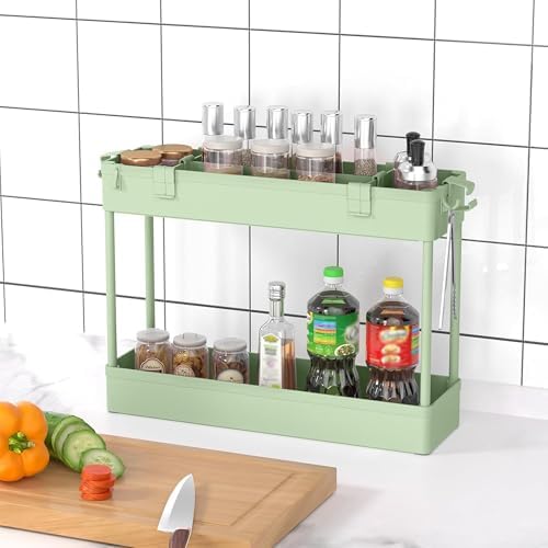 SPACELEAD 2-piece Set Slim Storage Cart 3 Tier,Bathroom Organizer Rolling Utility,Mobile Shelving Unit Slide Out for Office, Kitchen, Laundry Room & Narrow Places - Image 5