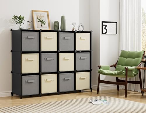 HOMIDEC Closet Organizers and Storage, 12 Cube Storage Organizer, Black - Image 5