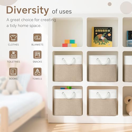 FinishingBo 11 inch Cube Storage Bin with Handles 6 Pack - Image 6
