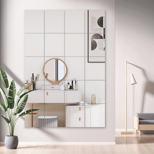 TRAHOME Home Gym Mirror Tiles for Wall, 14"x12"x4PCS Full Length Mirror - Image 4