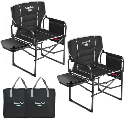 SUNNYFEEL Oversized Directors Camping Chair for Adults with Side Table by SunnyFeelCamping