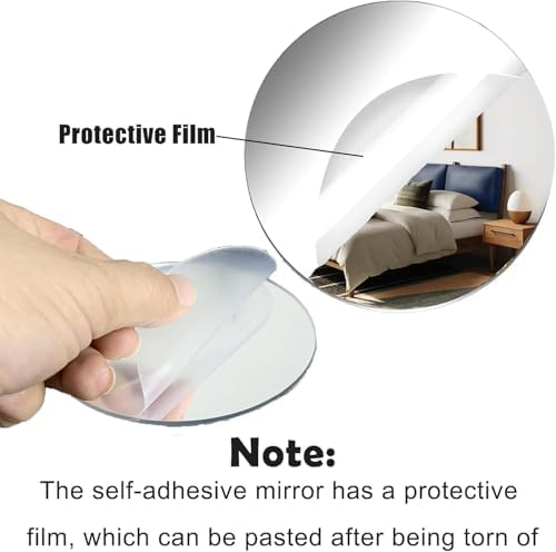 Acrylic Round Mirrors, 12 inch No Glass Circle Mirror Tiles Self Adhesive Mirror Stickers for Wall Home Living Room Bedroom Decor, Small Mirrors for Crafts (4, 12 inch/30cm) - Image 5