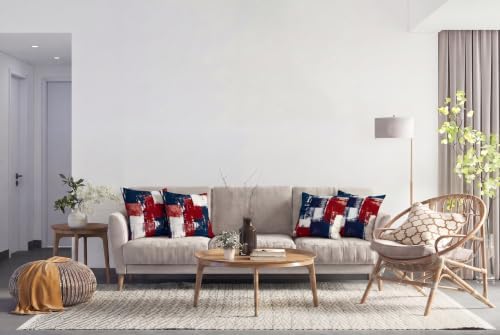 Throw Pillow Covers, Red White Blue Abstract, 18x18 - Image 4