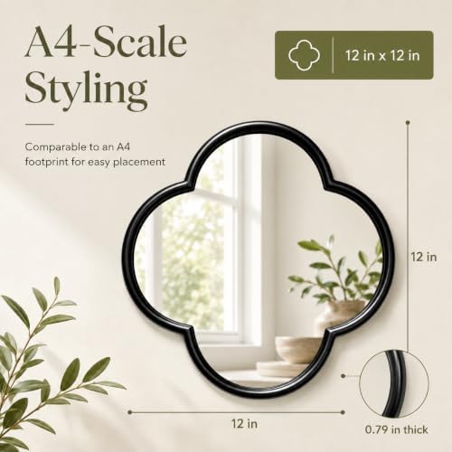 2 PCS Clover Mirror Wall Decor, Metal Framed Glass Mirror Tiles, Lucky Four Leaf Clover Design Decorative Mirrors for Home Office, Dorm, Hallway, DIY Wall Art Mirror Set - Image 2