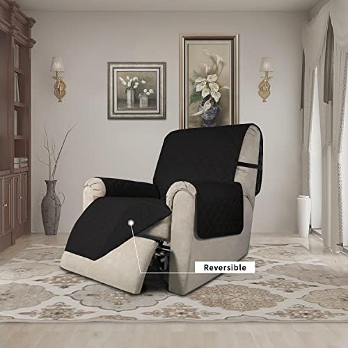 Easy-Going Reversible Couch Cover, Recliner 22 in, Black/Black - Image 2