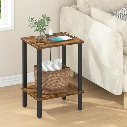 TUTOTAK End Table with Charging Station, Side Table Set of 2, Nightstand - Image 2