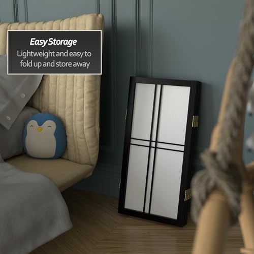 2 ft. Short Desktop Double Cross Shoji Screen - Black - 3 Panels - Image 6