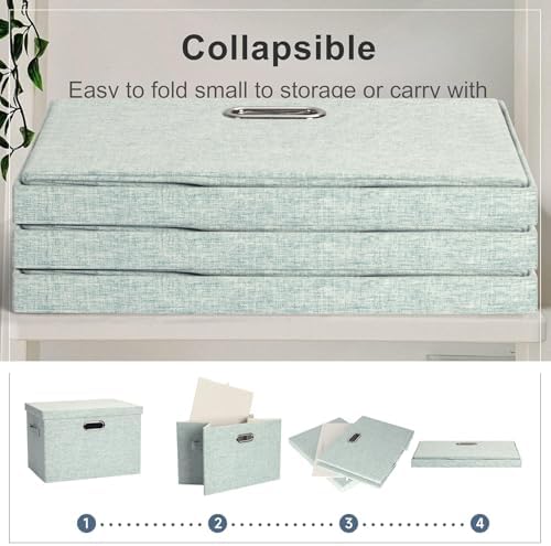 Storage Bins with Lids Fabric Closet Organizers Cubes Office Organization - Image 4